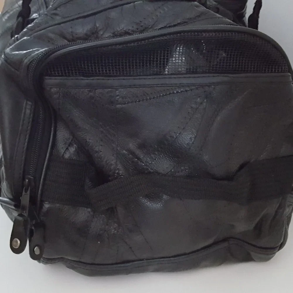 Patchwork Leather Duffle Bag Weekender Luggage *Promotional Word…
